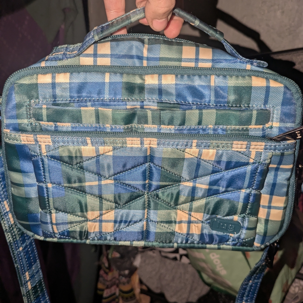 Plaid Blue and Green Men's Bag